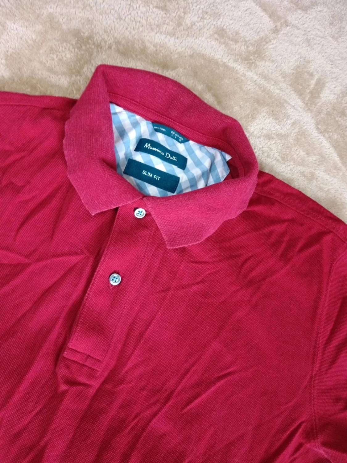 C94 Polo Massimo dutti rouge taille L model 707 color 641
